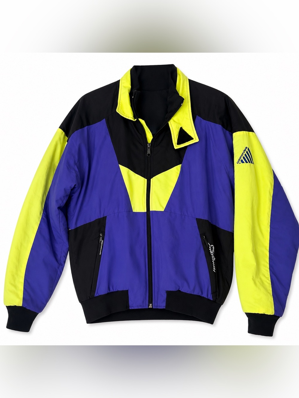 Vintage Cannondale Colorblock Ski Jacket Neon Purple Black Large